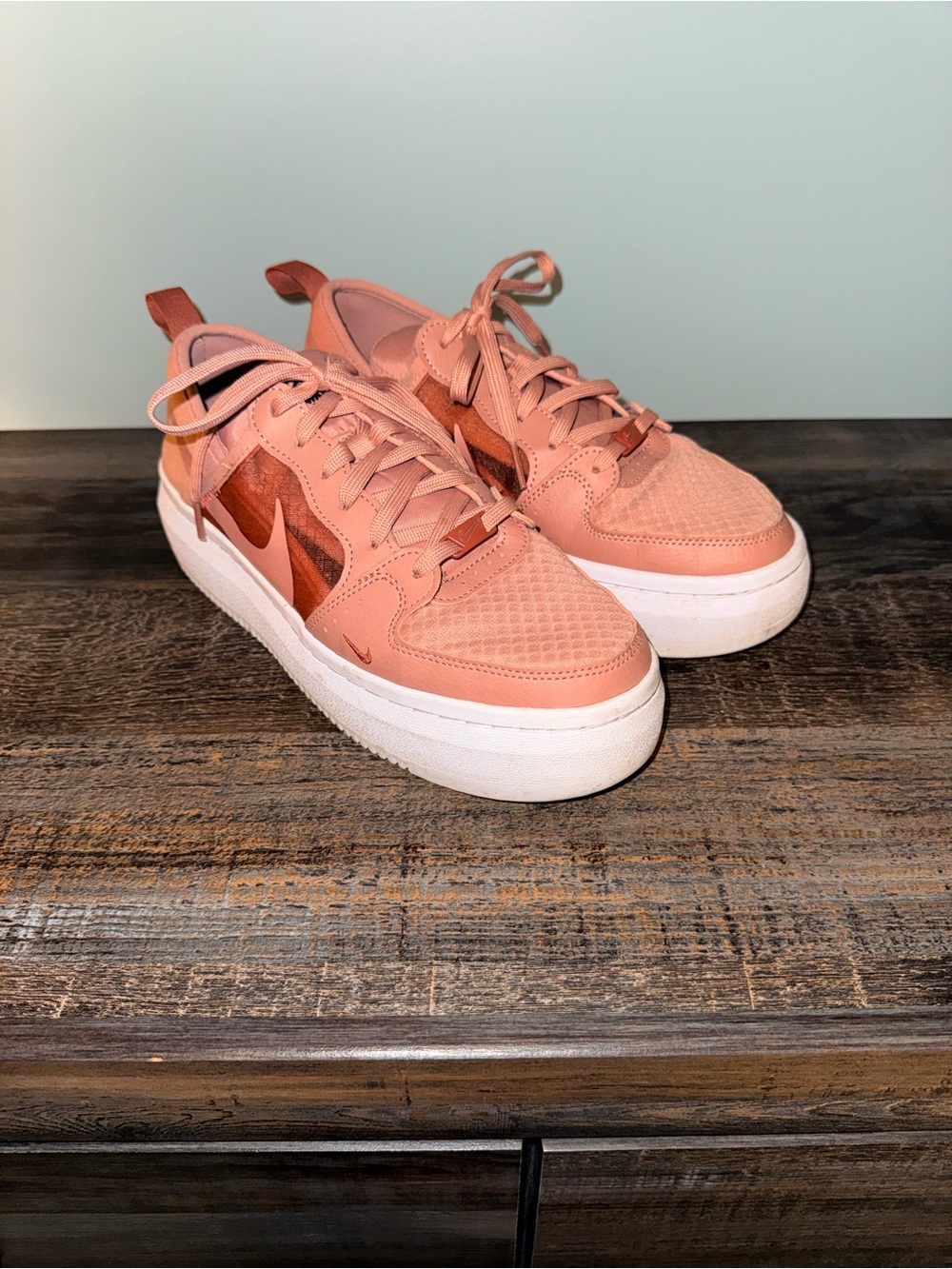 Nike Women’s Peach-Pink Platform Sneakers